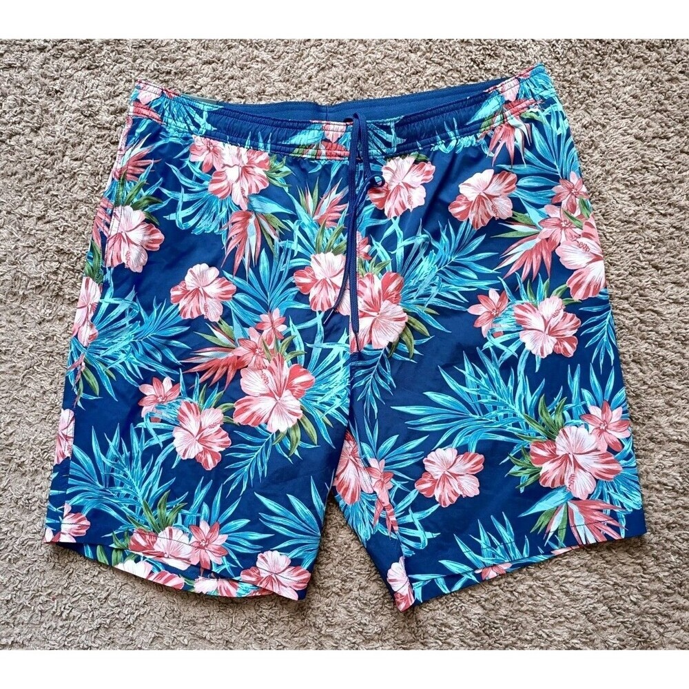 Kirkland Signature Swim Trunks Men's Size XL Hawaiian Print Lined Pockets